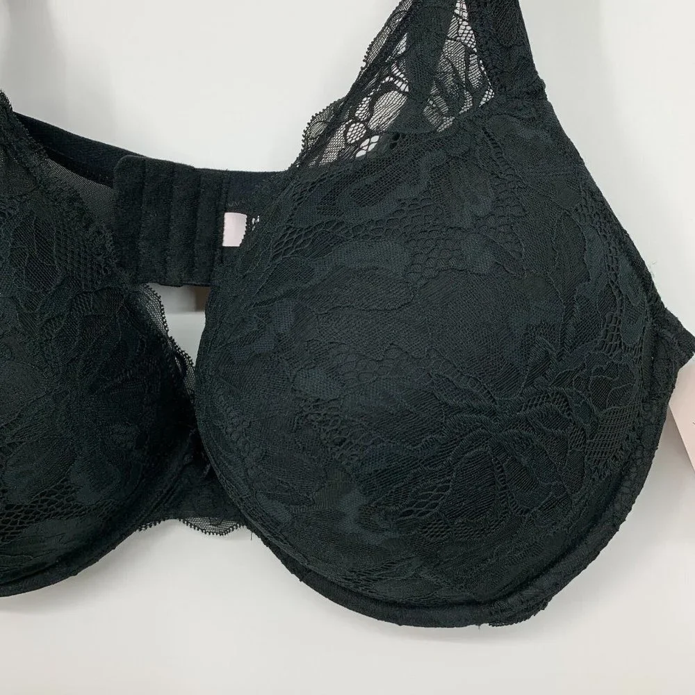 Auden Bra Womens 42DDD Black Sublime Lace Plunge Push-Up Underwire NWT - Picture 4 of 11